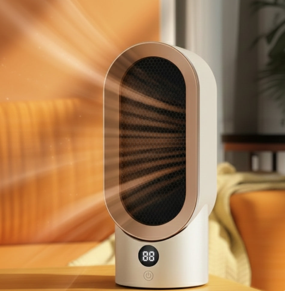 Ceramic heater for home use, providing warm air.