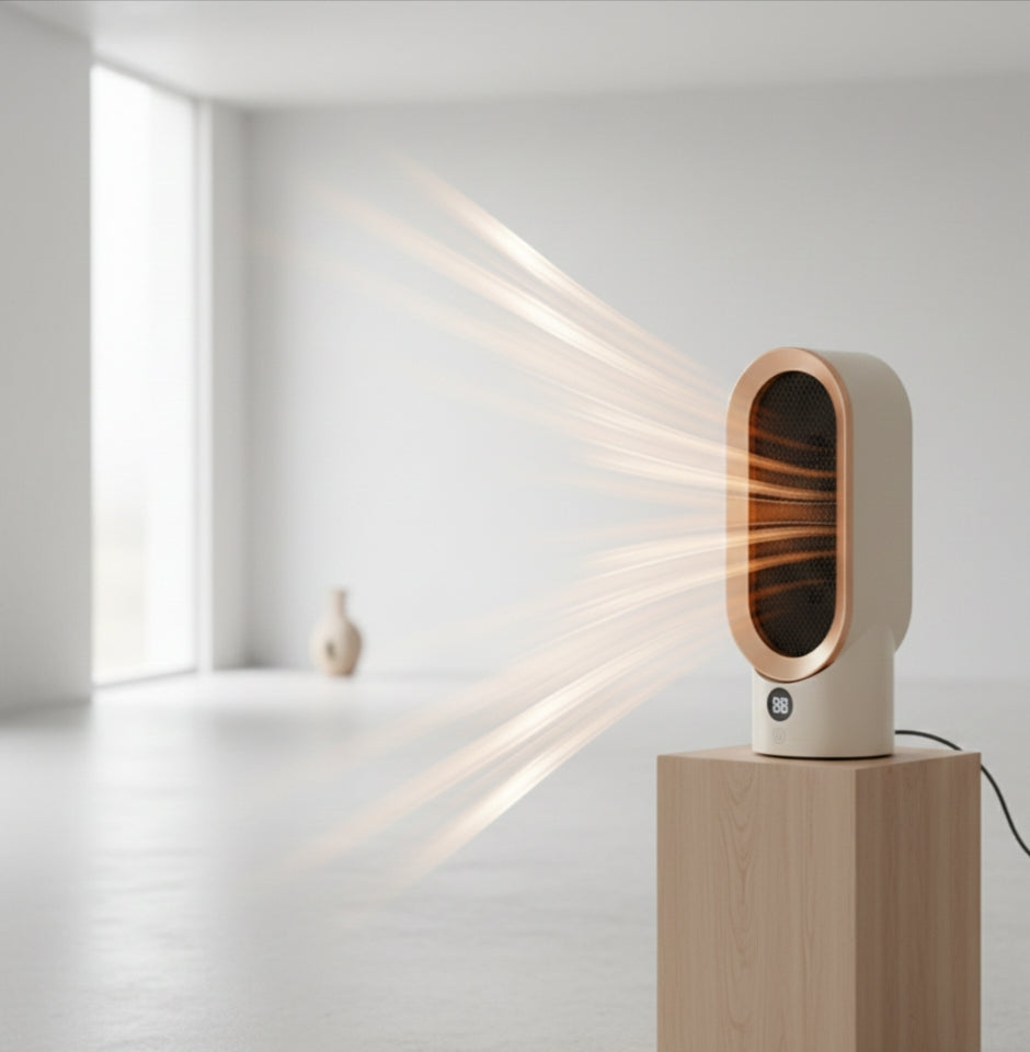 Ceramic heater for home use, providing warm air.