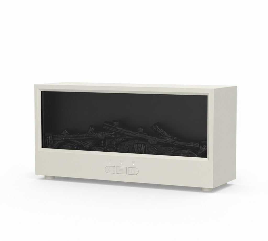 Aromatherapy Humidifier with Simulated Flame – Cozy Fireplace Ambience